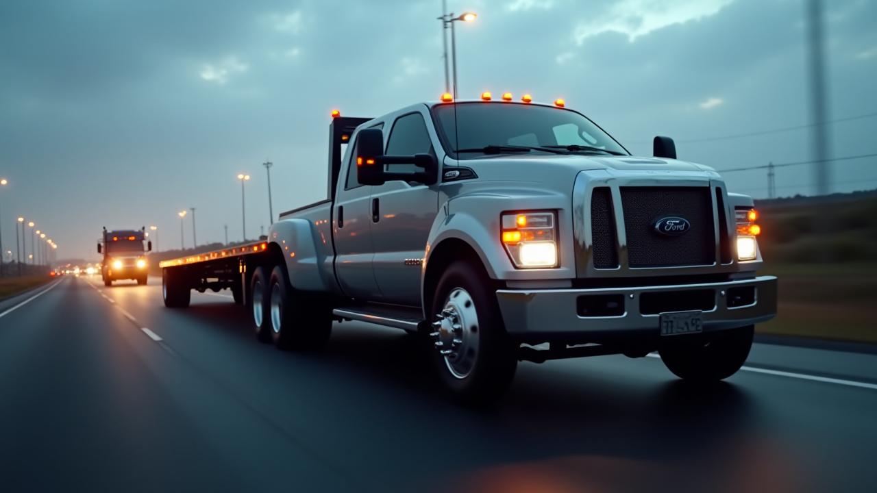 All Star Pro Trucking hot shot vehicle speeding through Michigan for emergency delivery