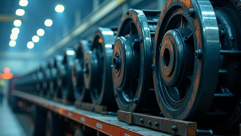 Flatbed truck with large manufacturing machine components